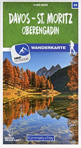 Davos - St. Moritz - Oberengadin Nr. 36 Wanderkarte 1:40 000: Matt laminiert, free Download mit HKF Outdoor App (Kümmerly+Frey Wanderkarten, Band 36) von Kmmerly und Frey